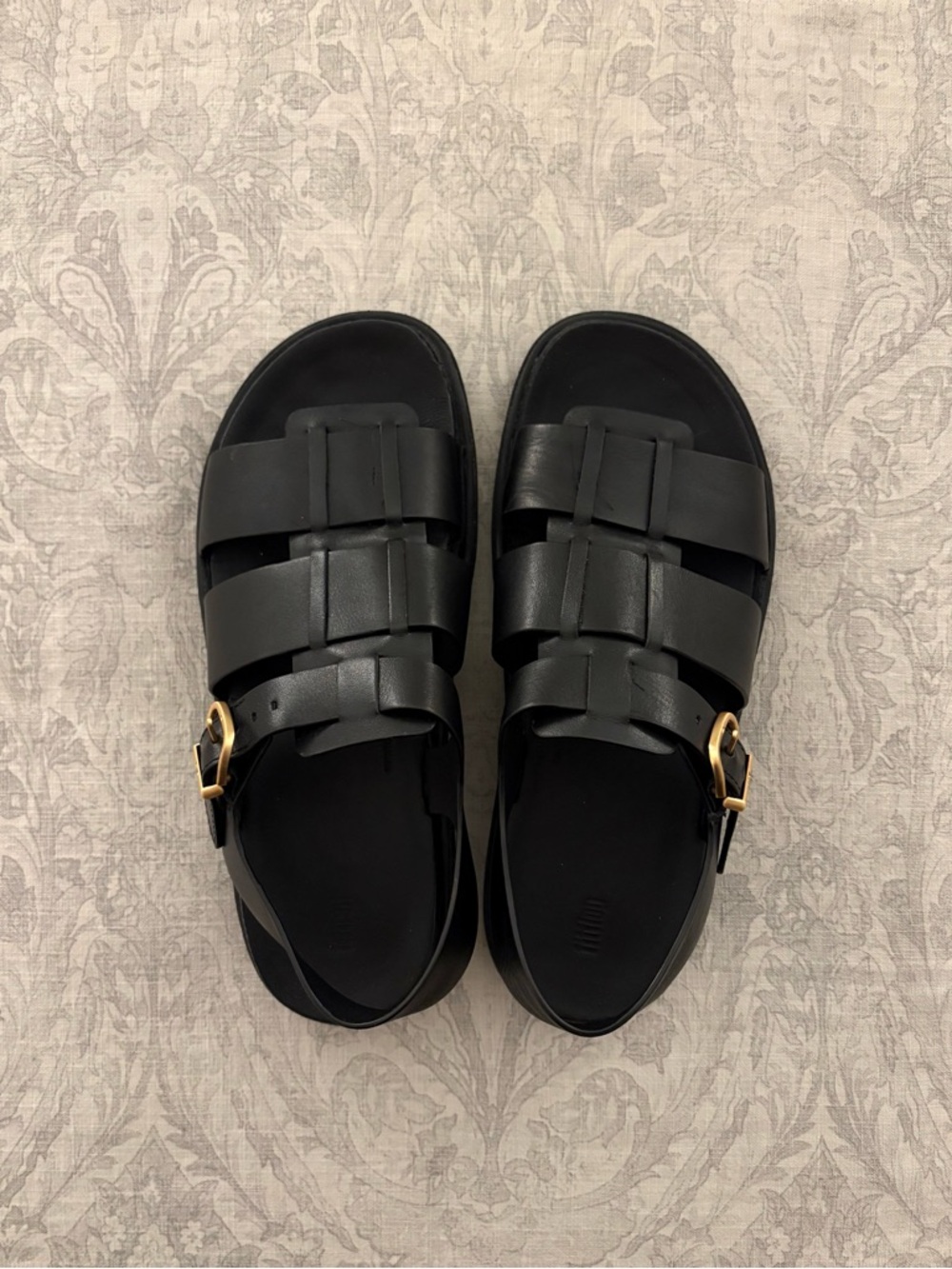 FitFlop GEN-FF Leather Fisherman Sandals, Size 10, Black